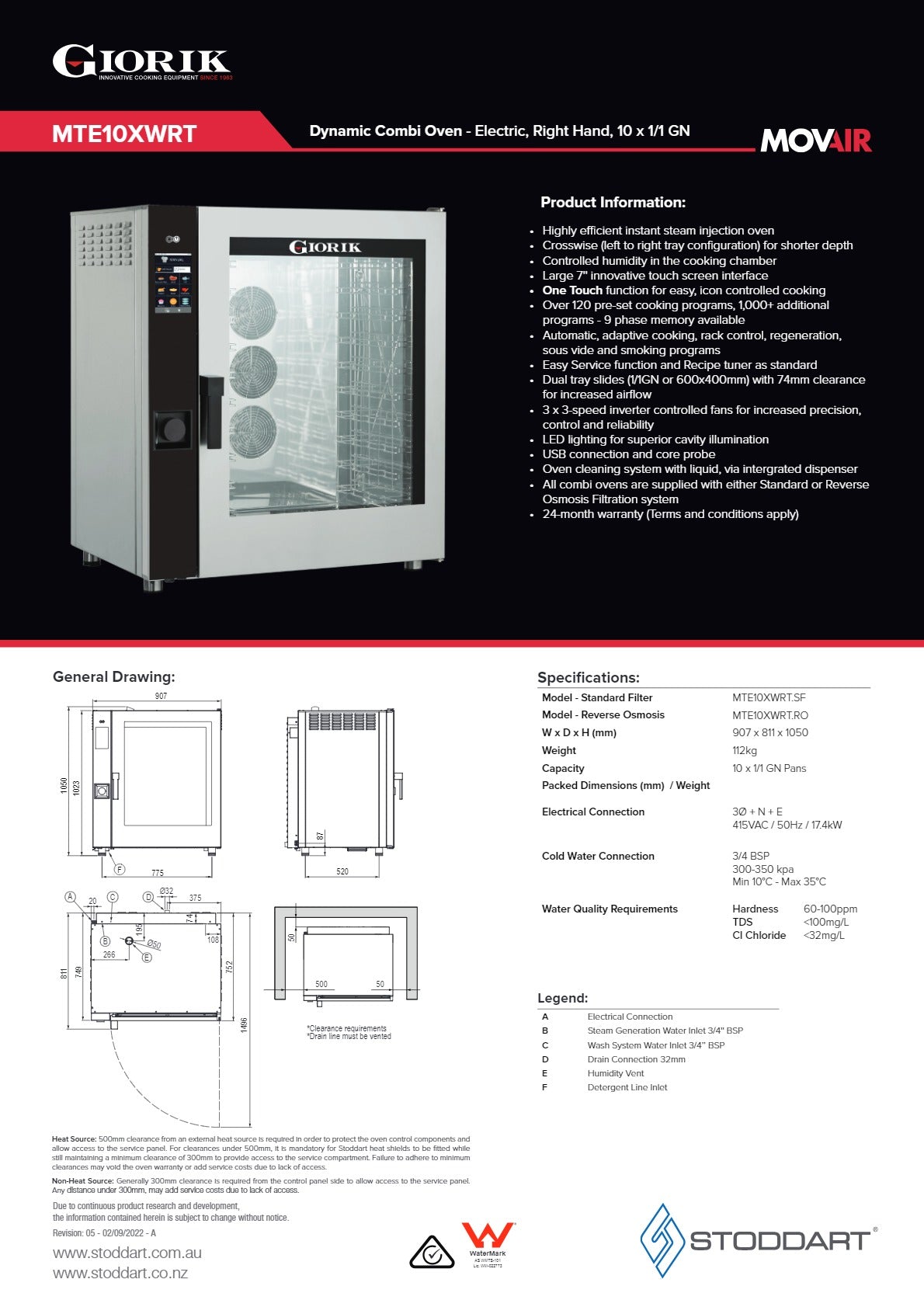 Thumbnail - Giorik Movair MTE10XWRT.RO - Combi Oven