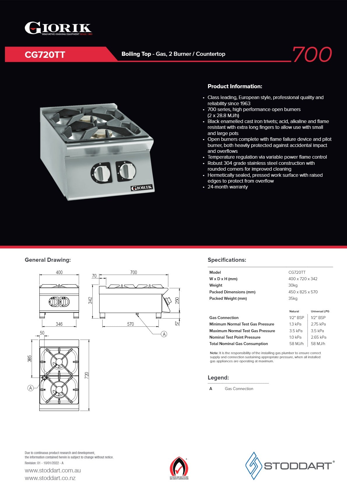 Thumbnail - Giorik 700 Series CG720TT - Cook Top