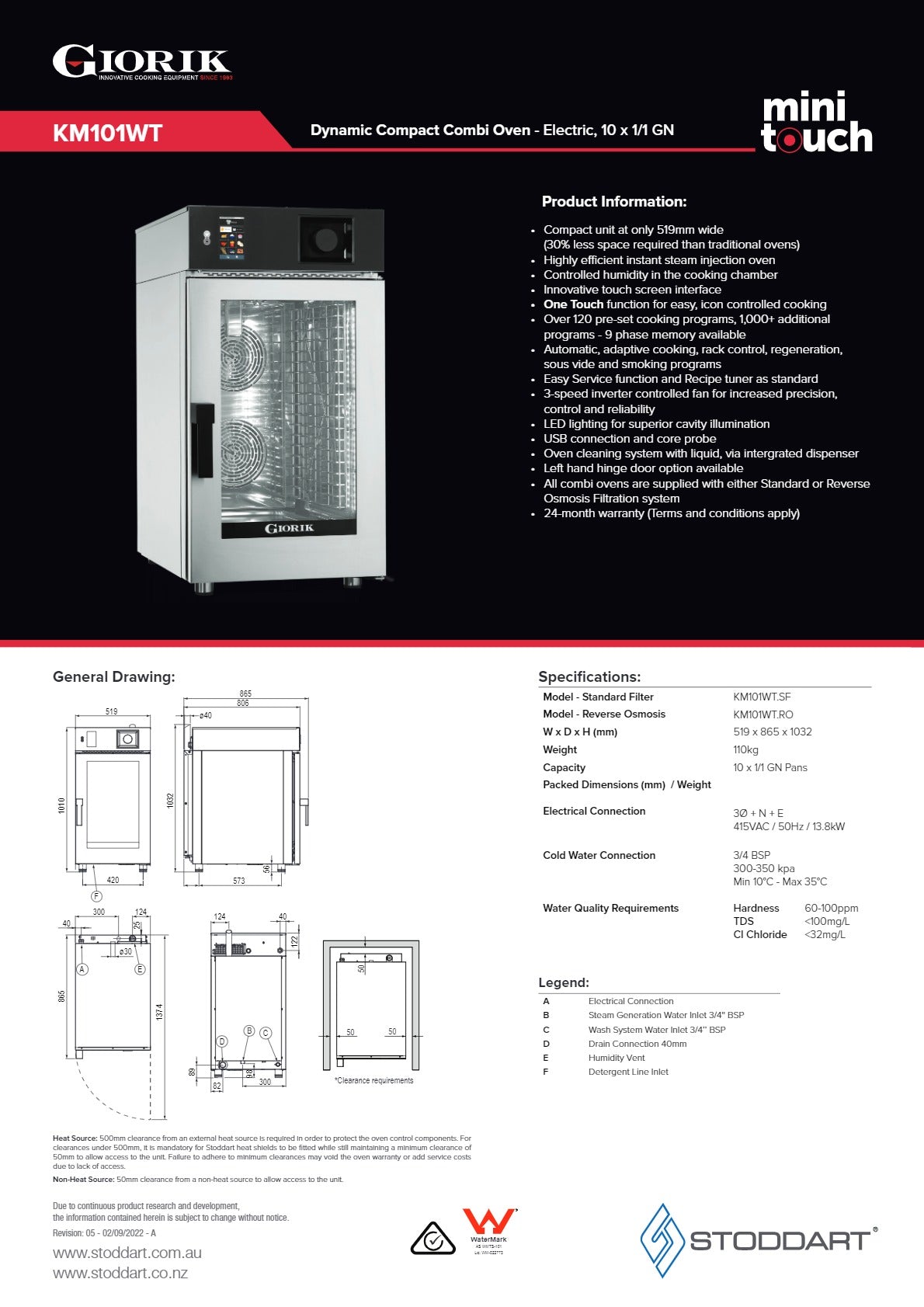 Thumbnail - Giorik Mini-Touch KM101WT.SF.H - Combi Oven