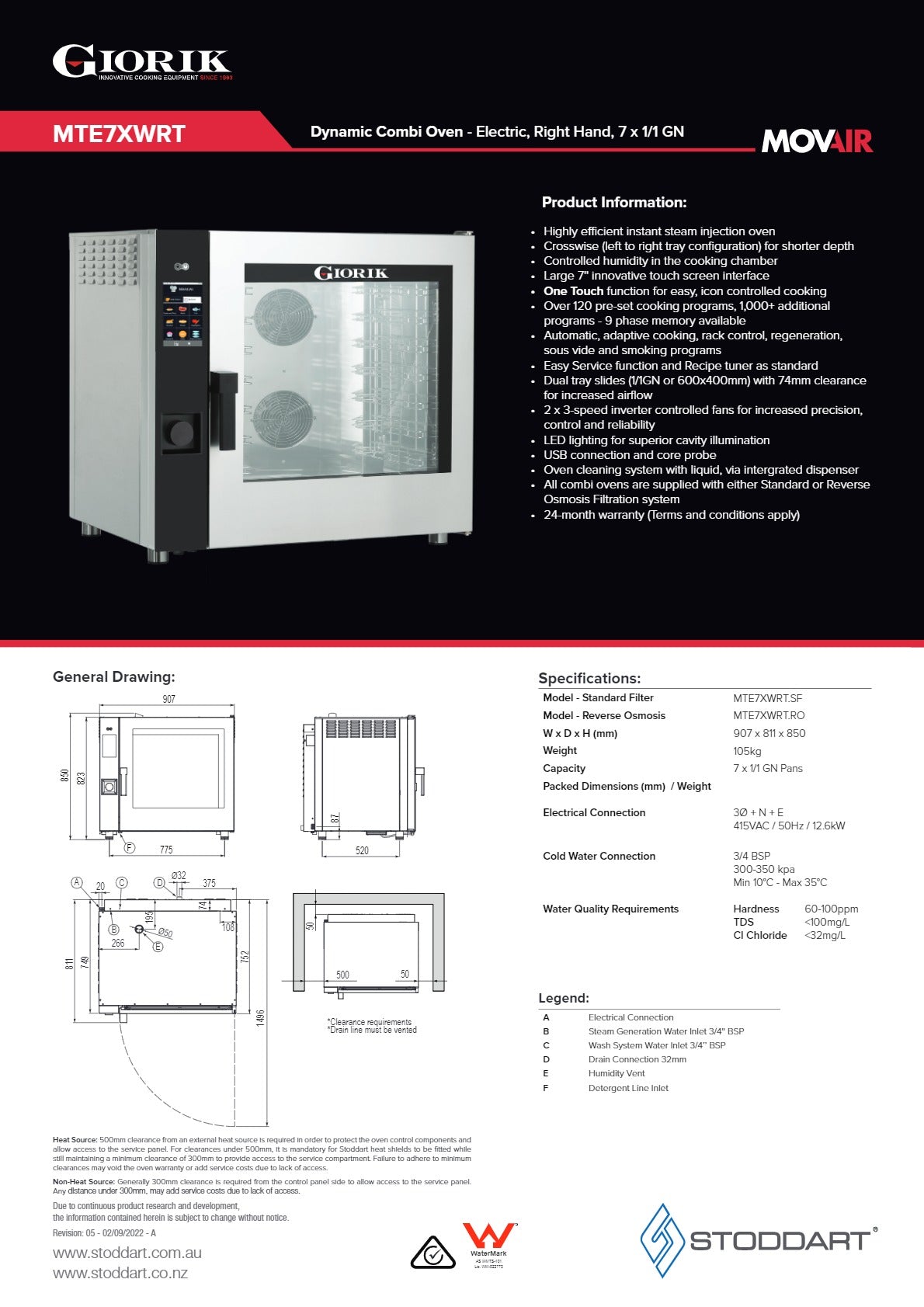 Thumbnail - Giorik Movair MTE7XWRT.RO - Combi Oven