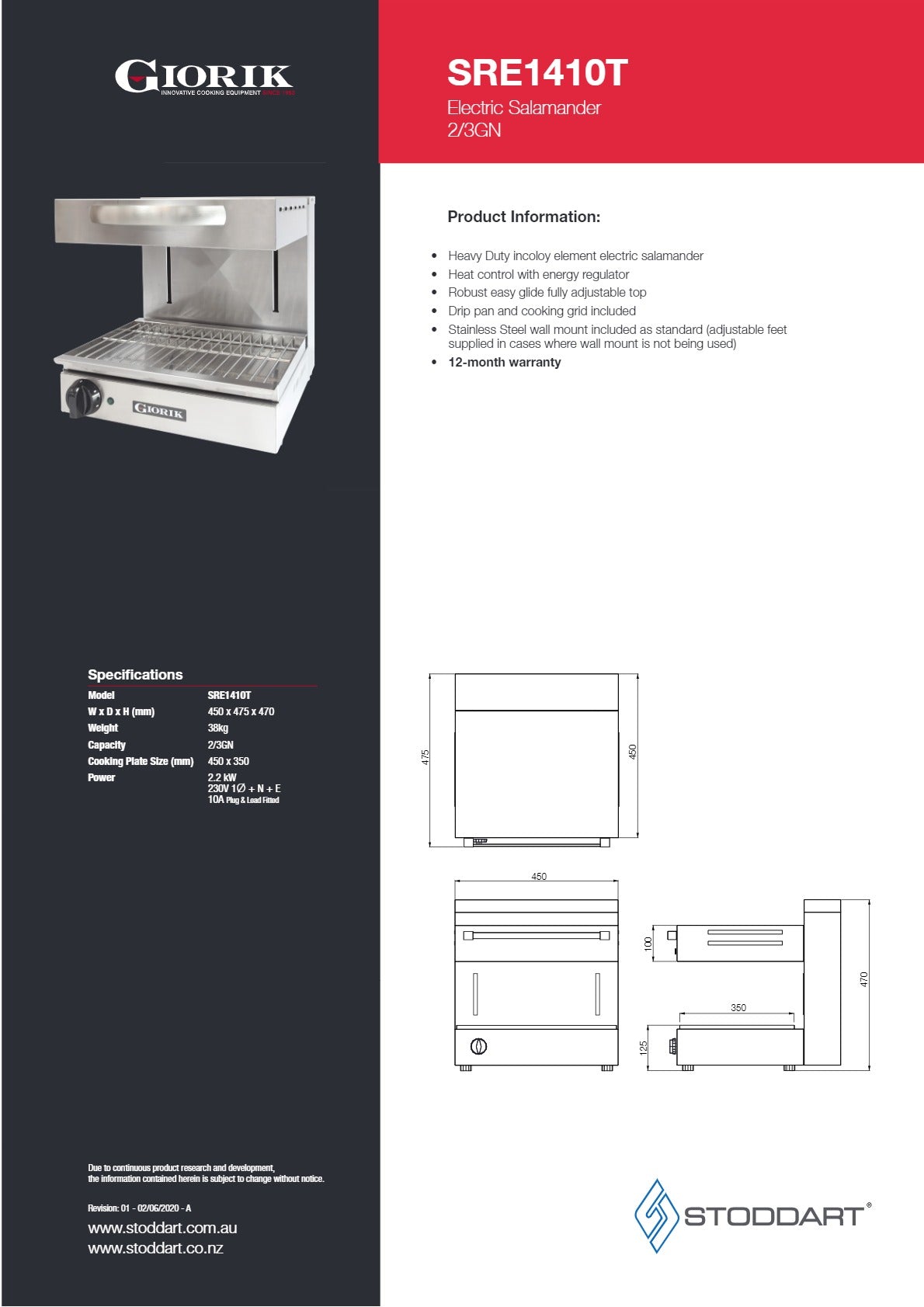 Giorik SRE1410T - Salamander Grill