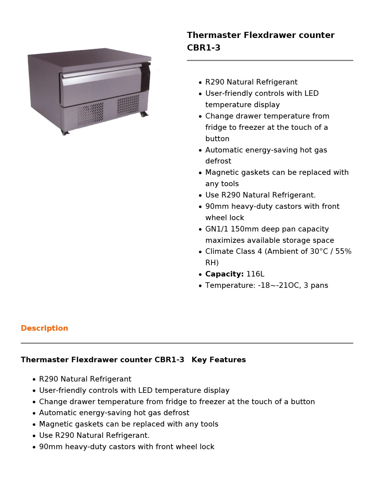 Thermaster CBR1-3 - Flexdrawer Counter