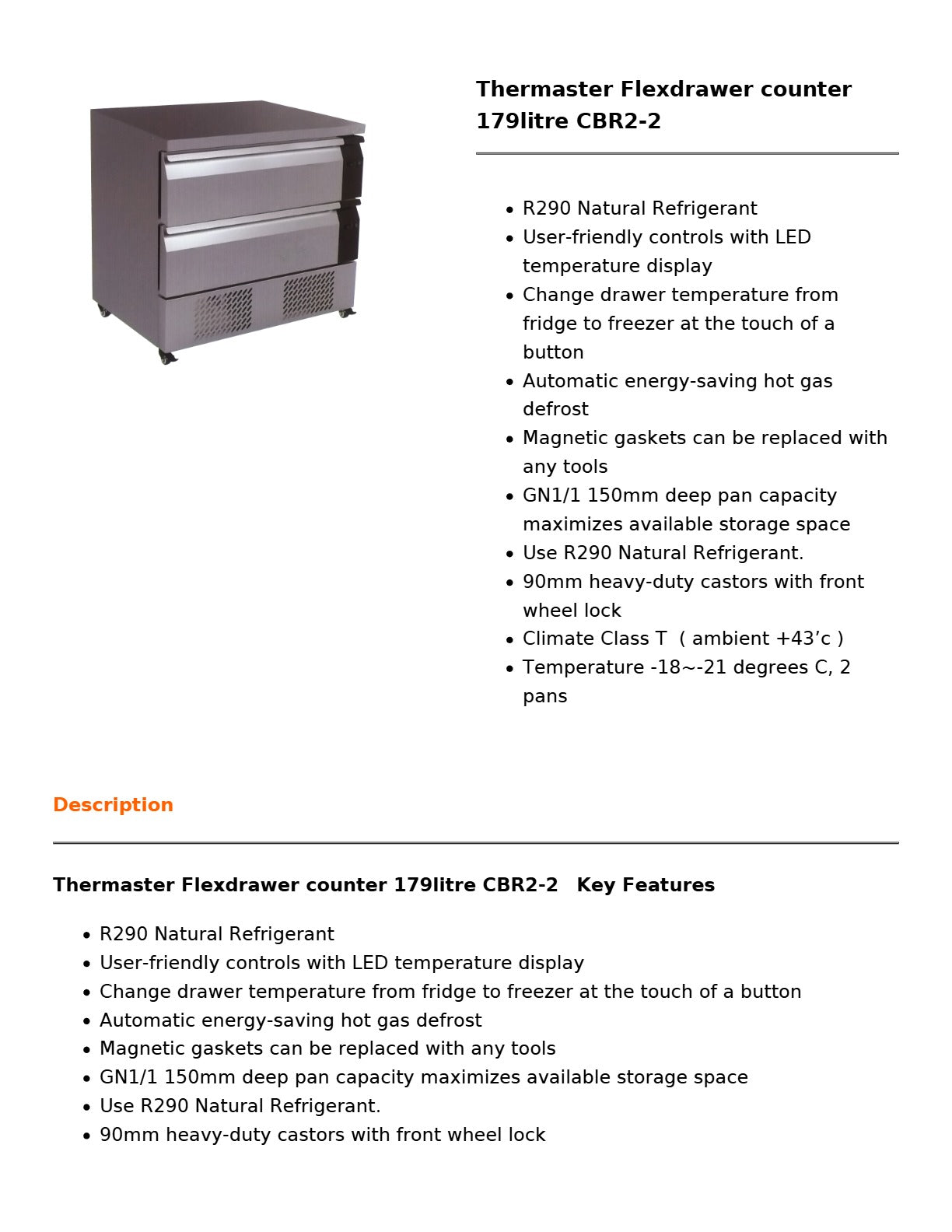 Thermaster CBR2-2 - Flexdrawer Counter