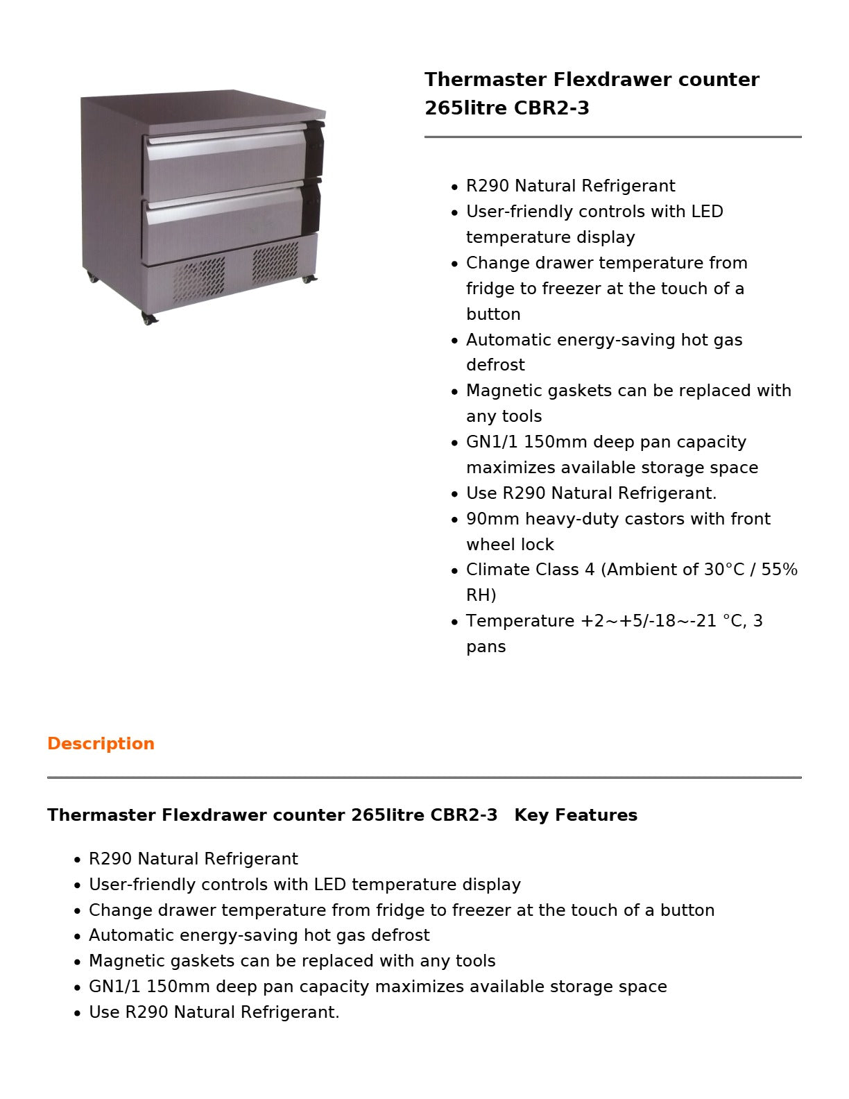 Thermaster CBR2-3 - Flexdrawer Counter