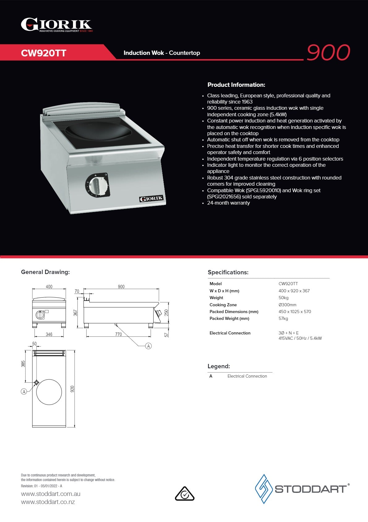 Giorik CW920TT - Induction Wok Burner