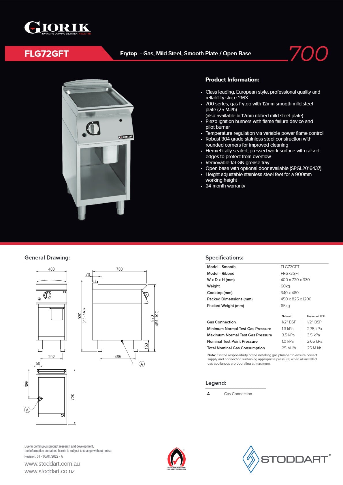 Thumbnail - Giorik FLG72GFT - Griddle