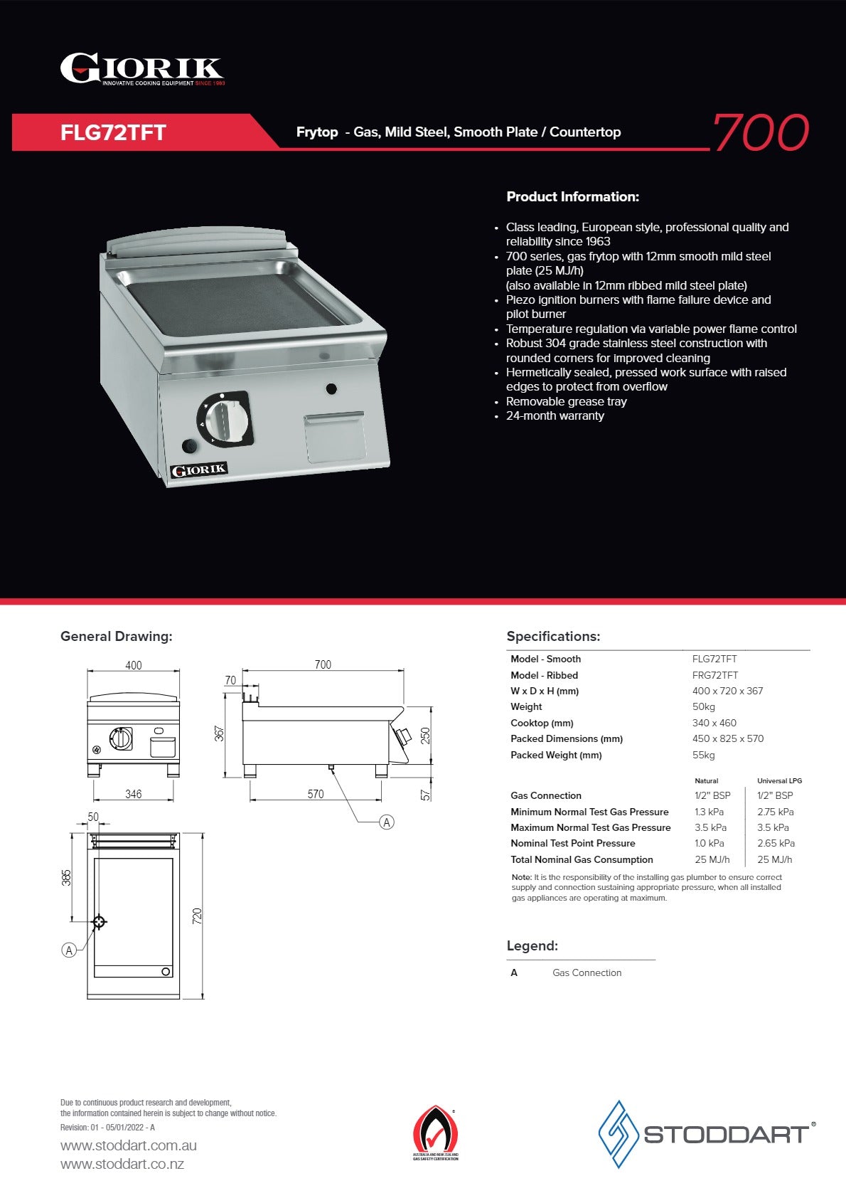 Thumbnail - Giorik FLG72TFT - Griddle