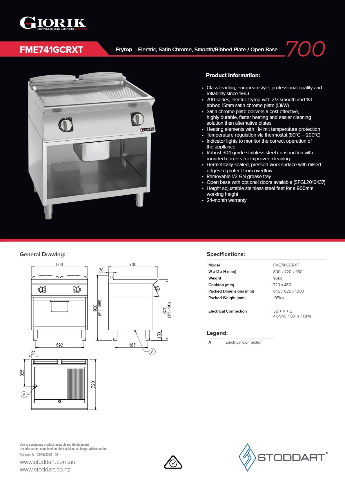 Thumbnail - Giorik FME741GCRXT - Griddle