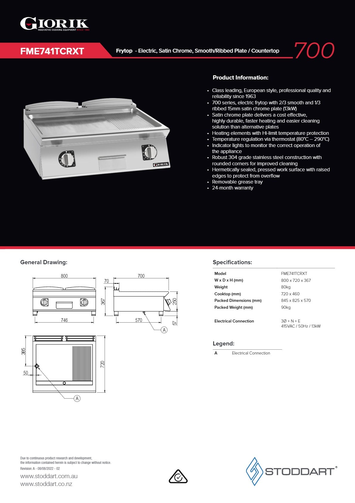 Giorik FME741TCRXT - Griddle