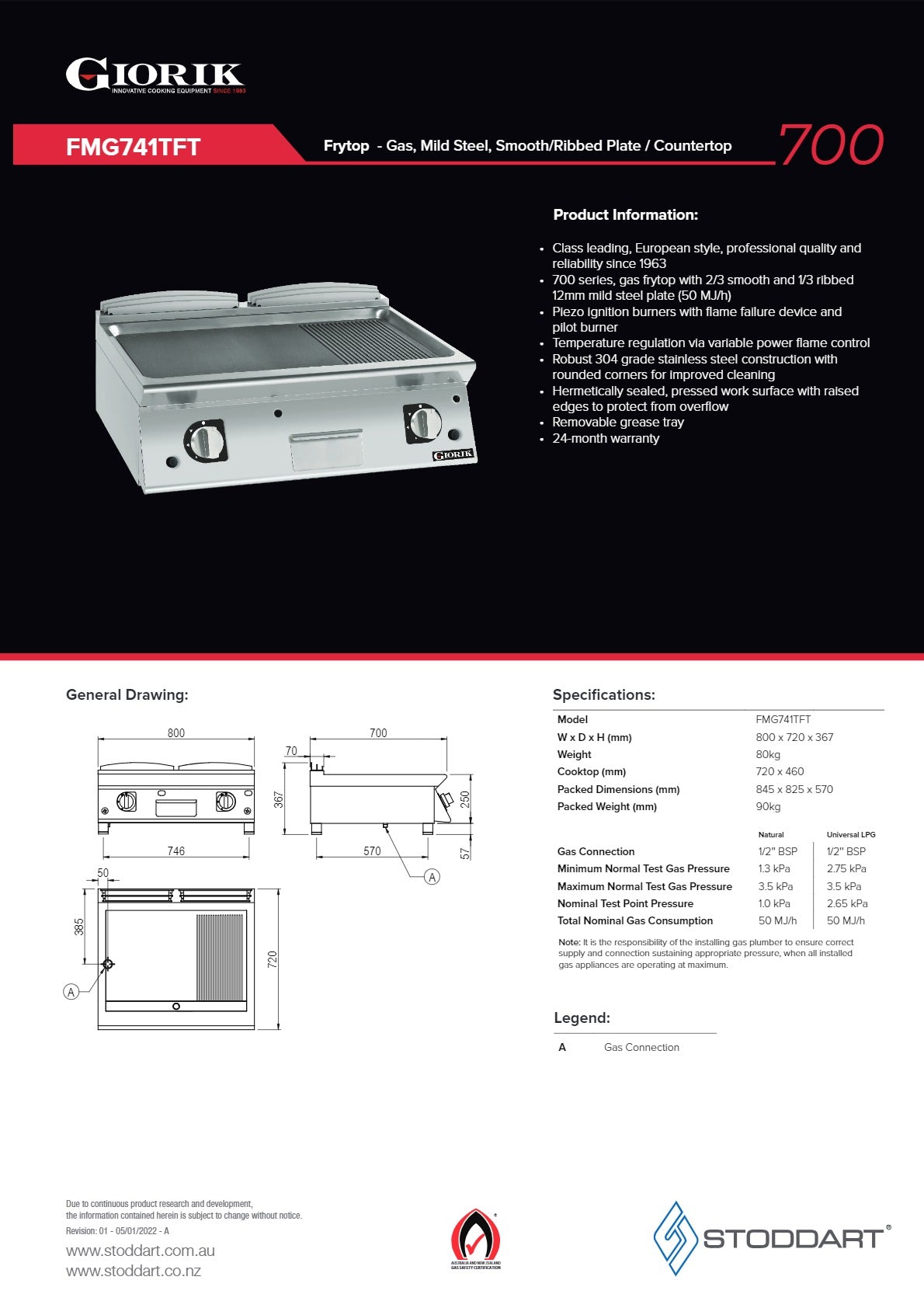 Thumbnail - Giorik FMG741TFT - Griddle