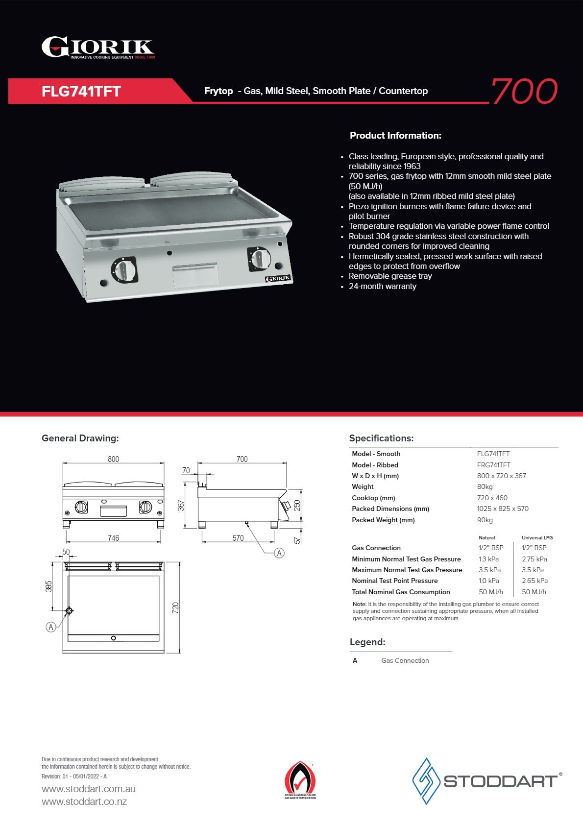 Thumbnail - Giorik FRG741TFT - Griddle