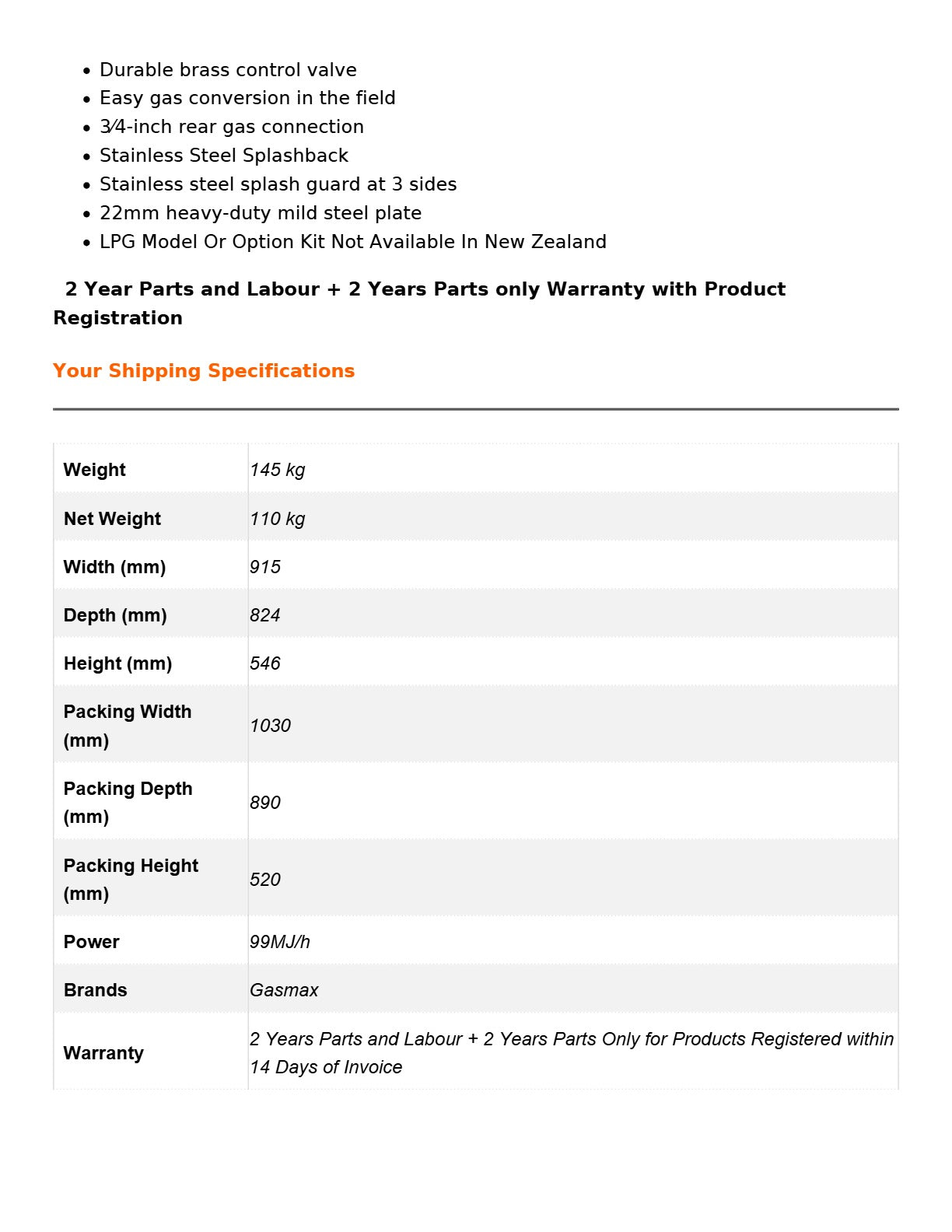 Gasmax GG-36LPG - Griddle