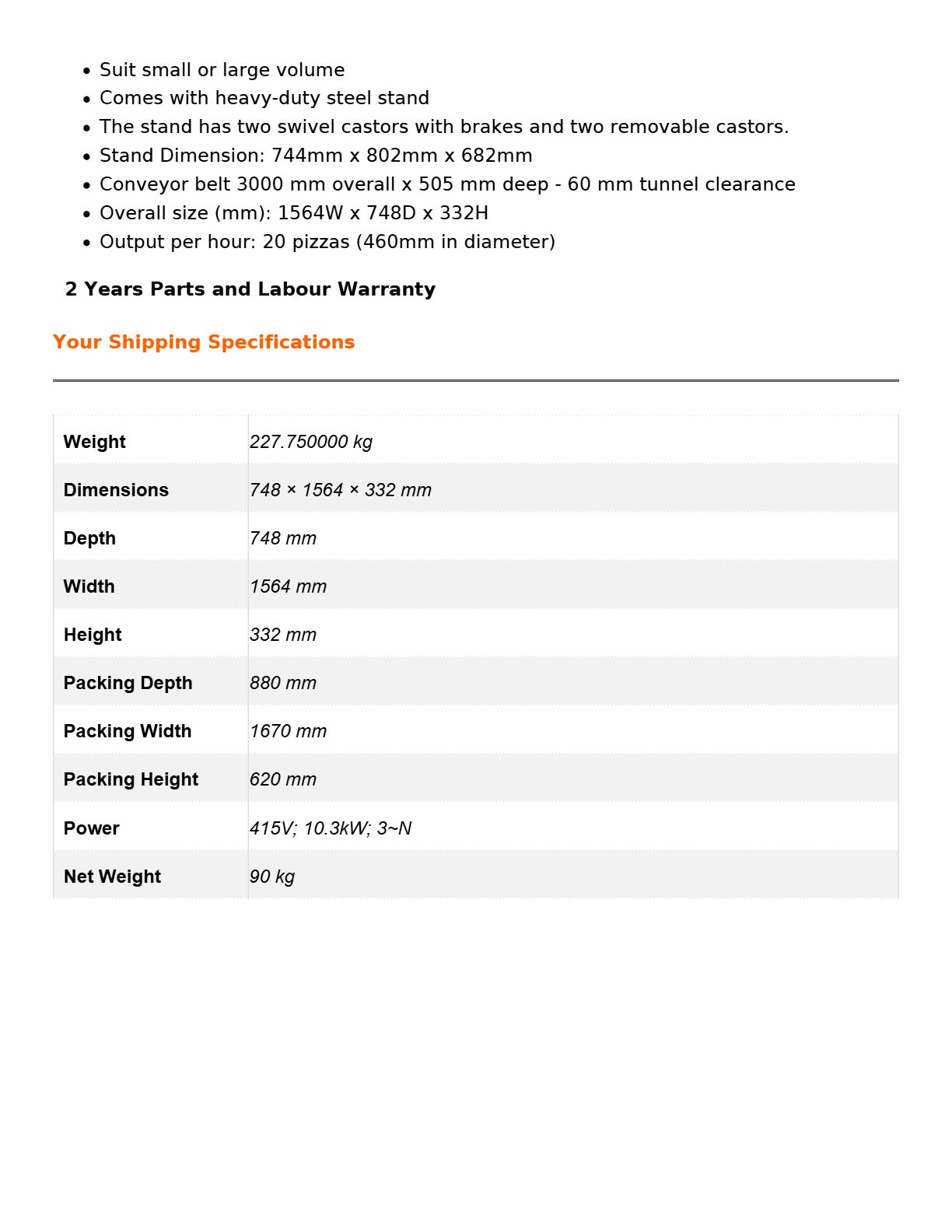 Baker Max HX-2E - Conveyor Oven