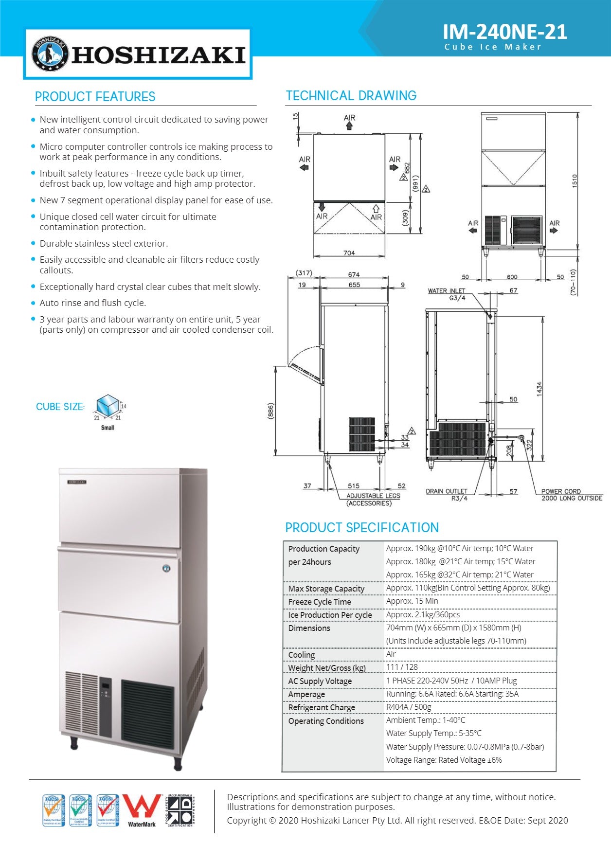 Thumbnail - Hoshizaki IM-240NE-21 – Cube Ice Machine