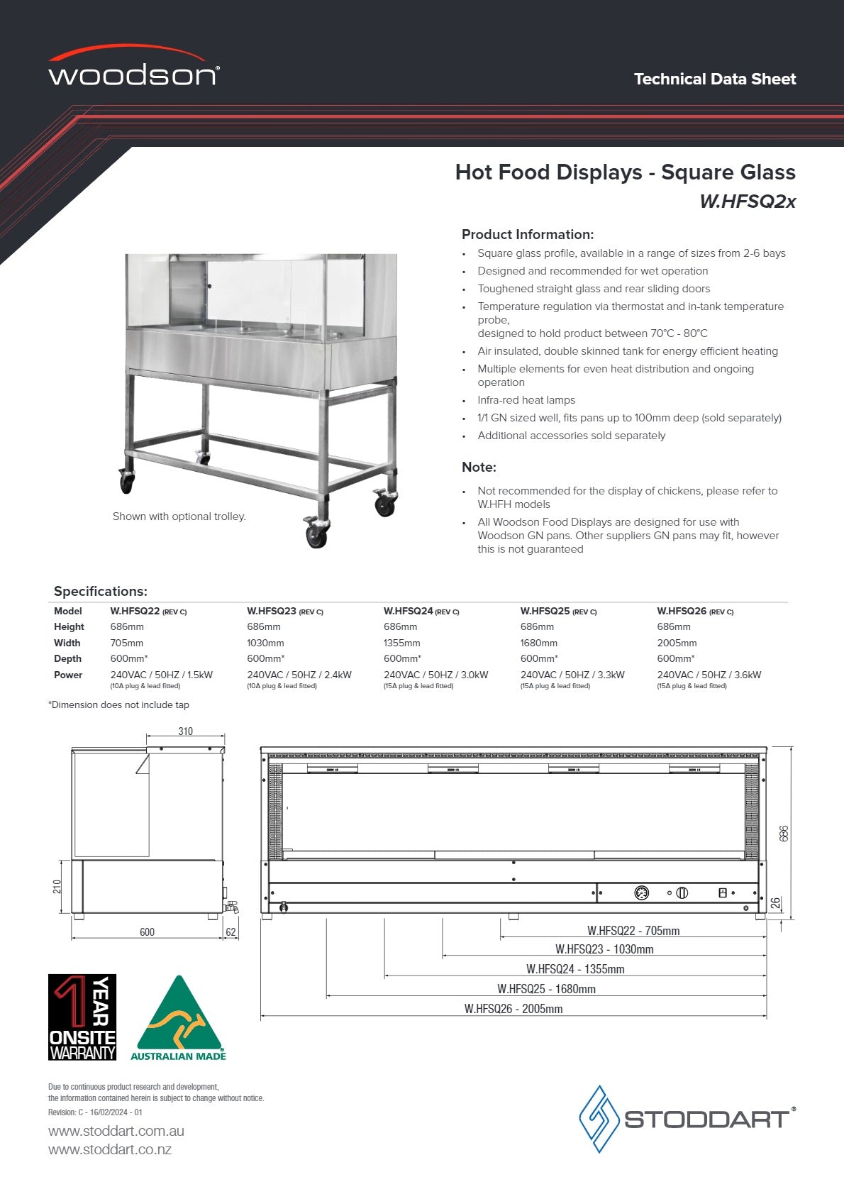 Thumbnail - Woodson W.HFSQ25 - Hot Food Display