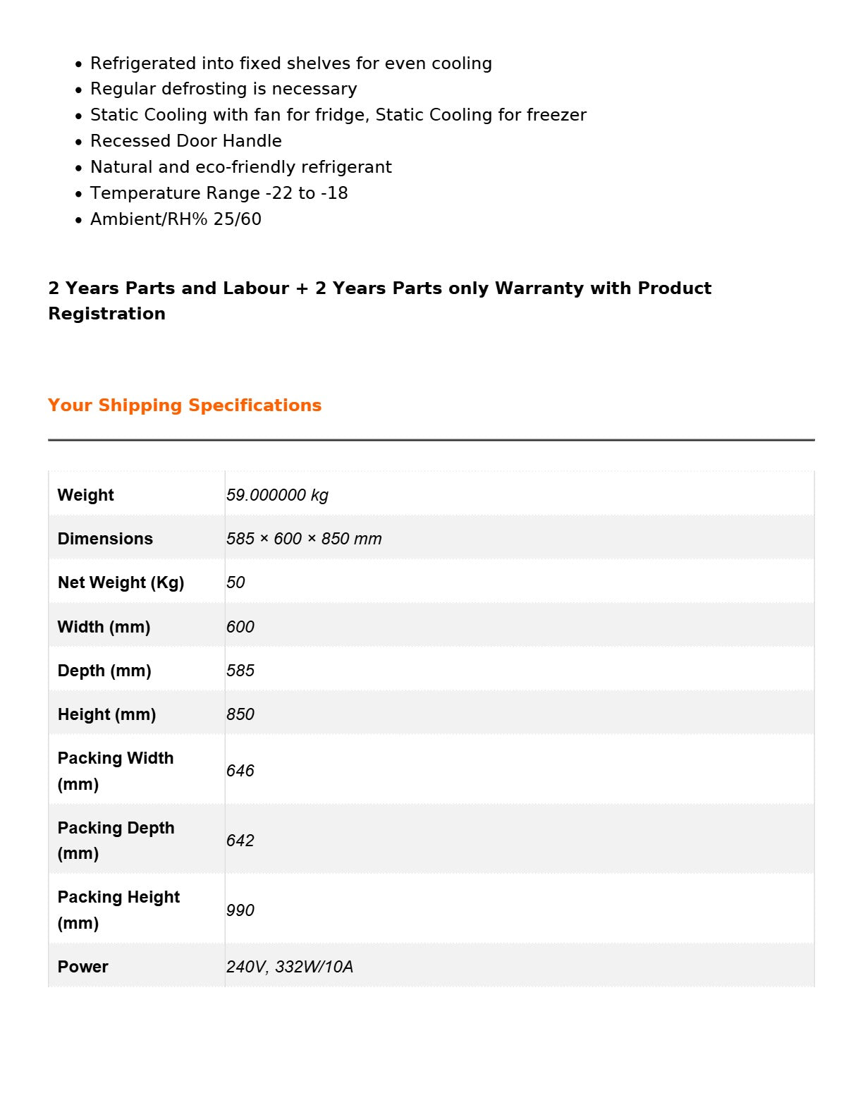 FED-X XF200SG - Bar Freezer