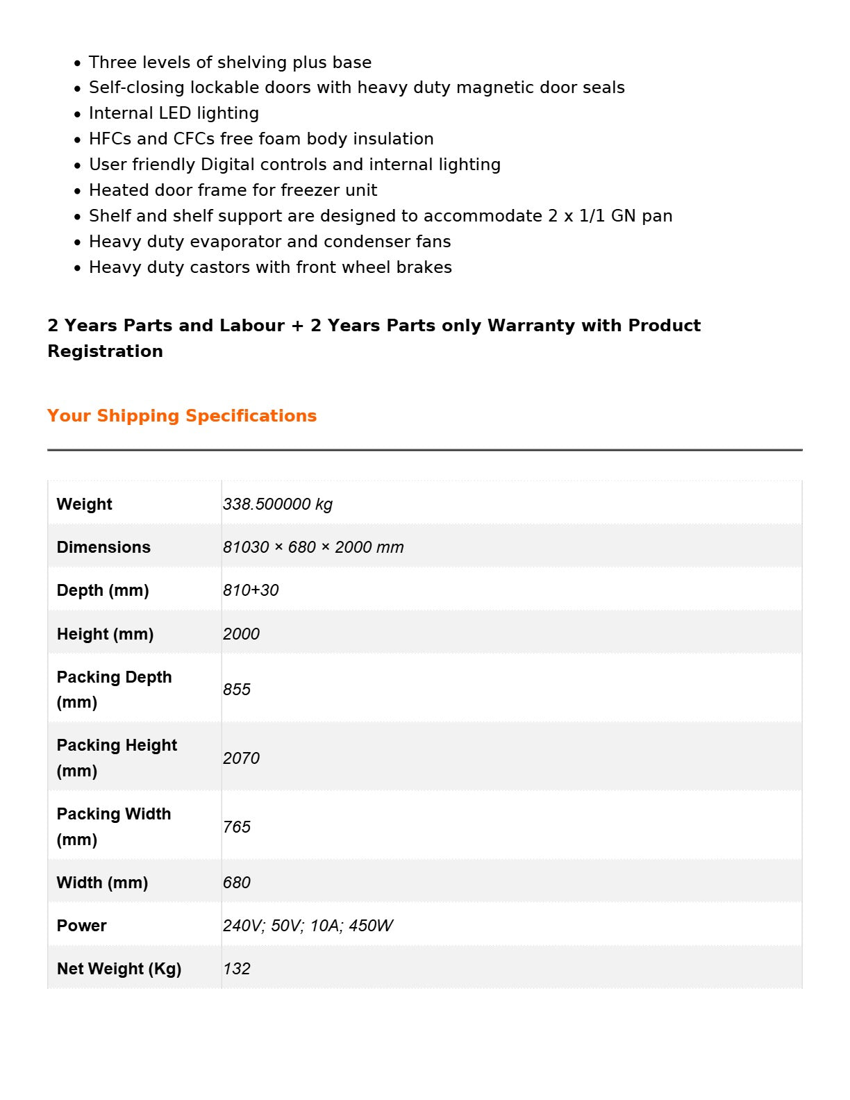 FED-X XURF600G1V - Upright Freezer