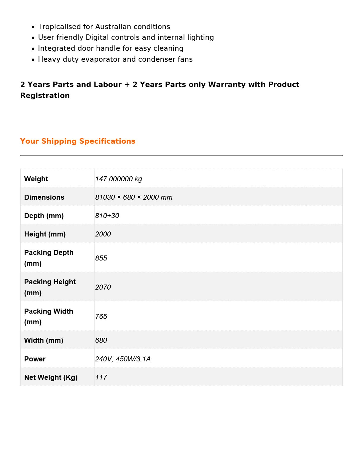 FED-X XURF600SFV - Upright Freezer