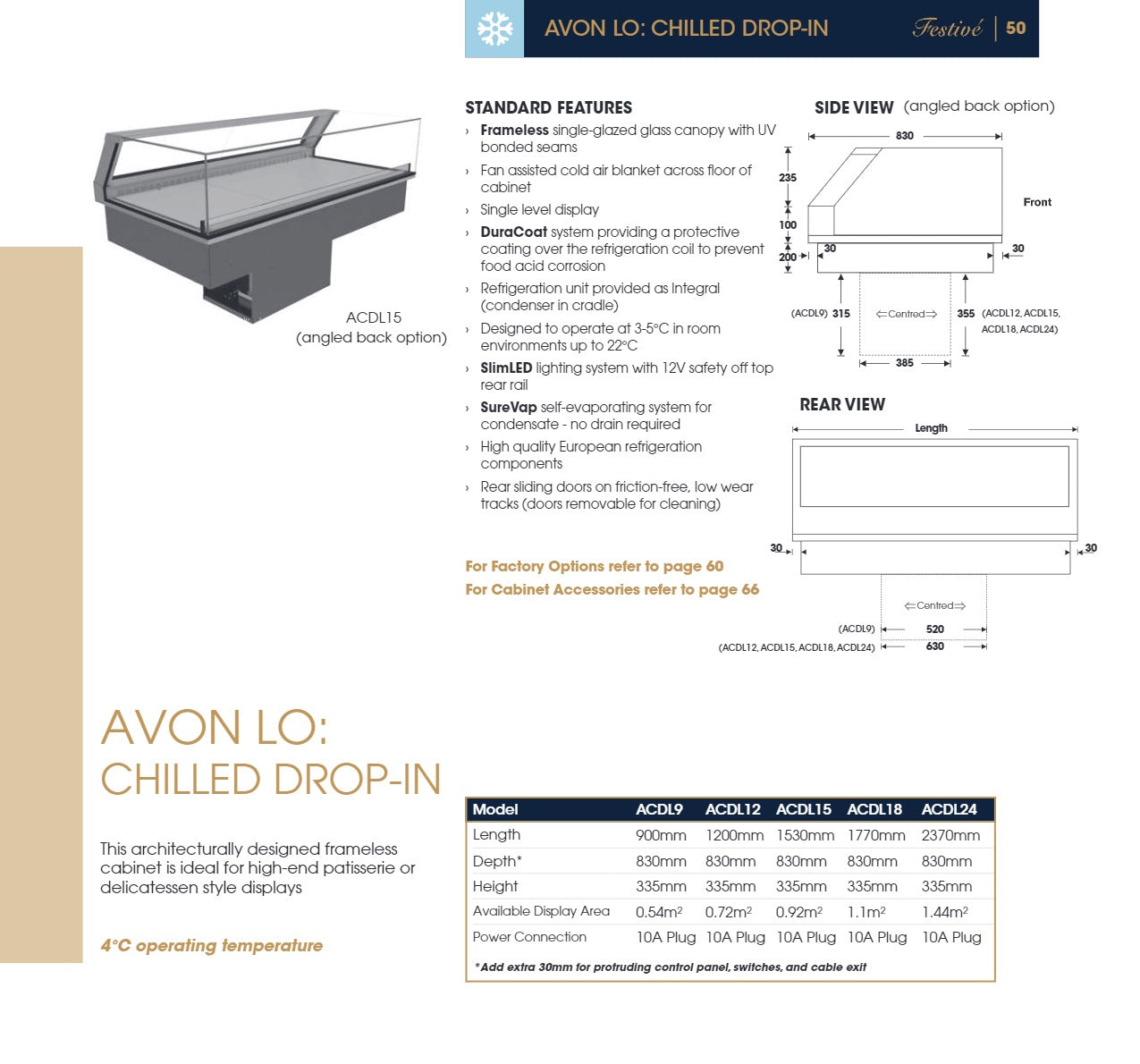 Thumbnail - Avon ACDL9/SB - Drop In Chilled Display