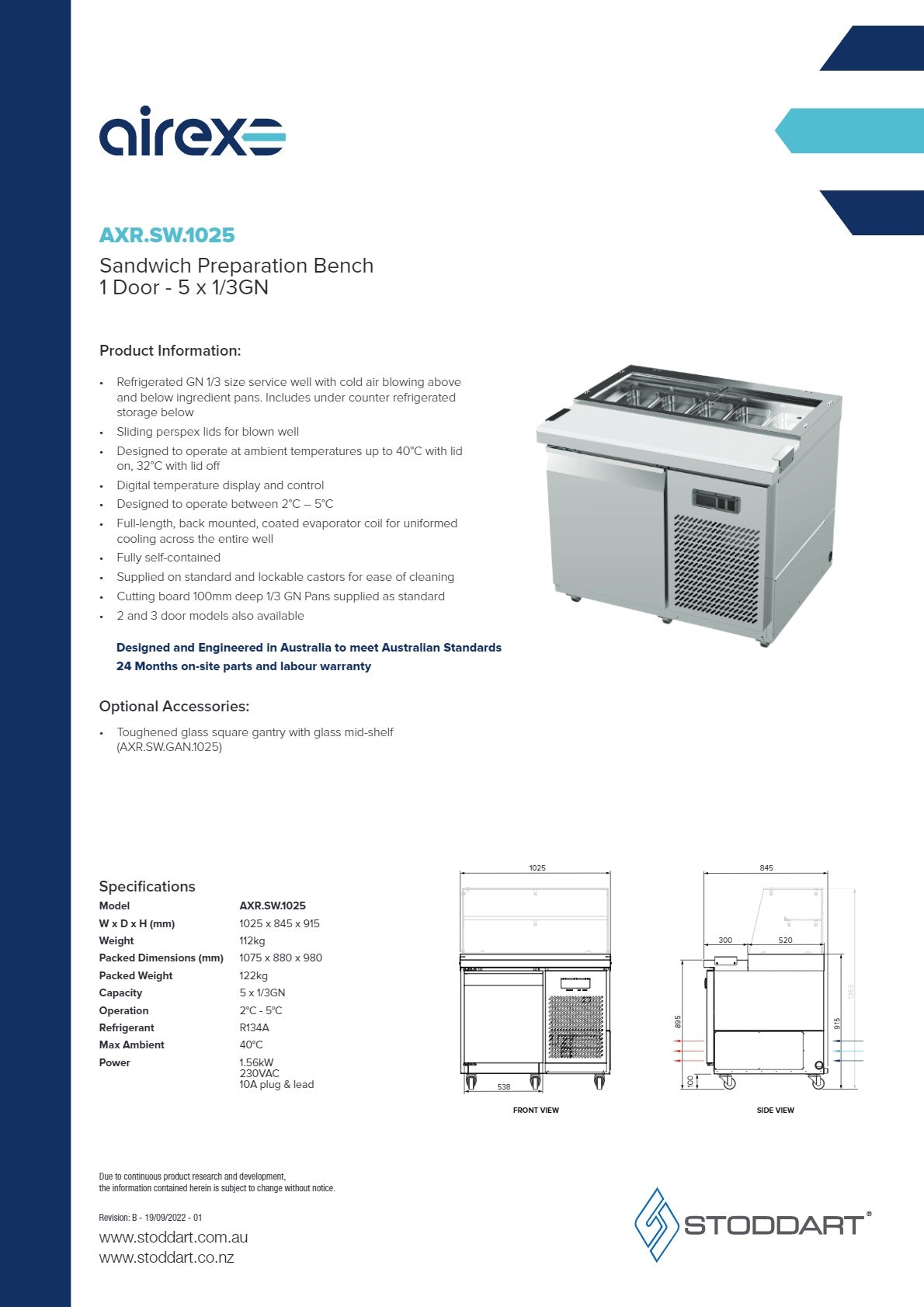 Thumbnail - Airex AXR.SW.1025 - Sandwich Prep Fridge