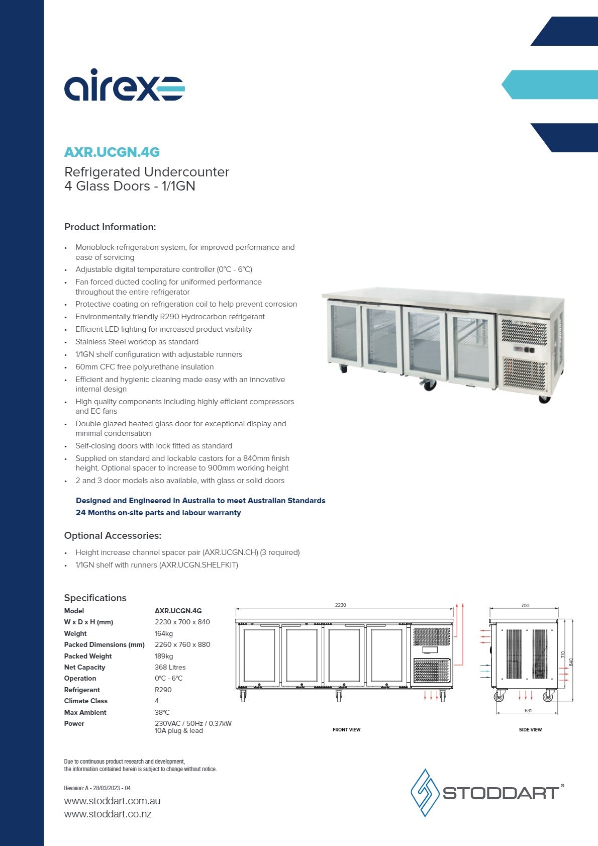 Thumbnail - Airex AXR.UCGN.4.900H - Underbench Fridge